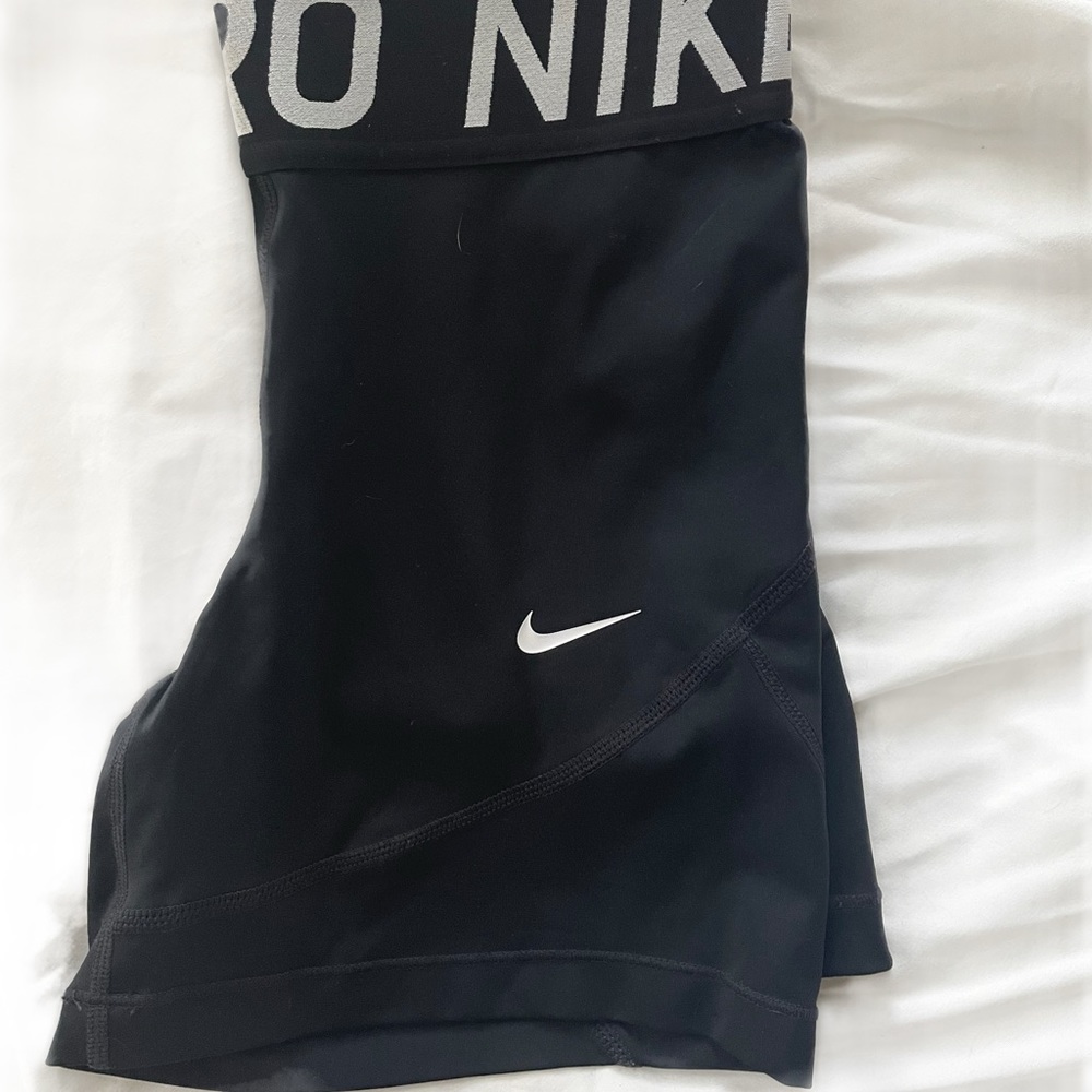 Nike Pro shorts. Black and white. 5” inseam.